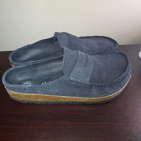 Birkenstock Men's Slip On Loafers EU 43/ US 10 Naples Clog Suede Comfort Navy - Picture 4 of 11